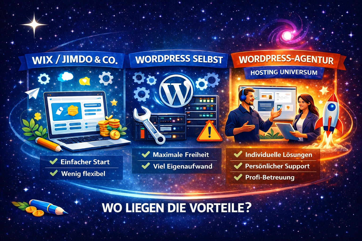 Blog - Website-Builder vs. WordPress vs. WordPress-Agentur