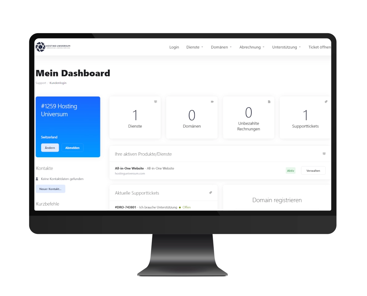 Hosting Universum Dashboard